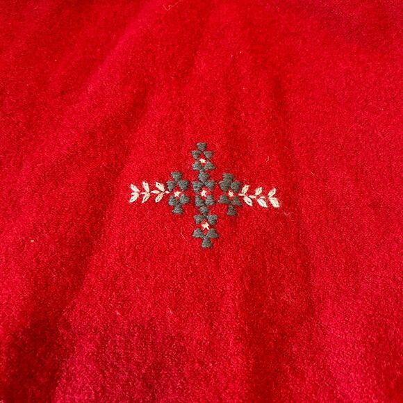 Woolrich Womens Ruby Red Full Zip Stitched Hoodie Small Rare Embroidered Sweater - Picture 5 of 8